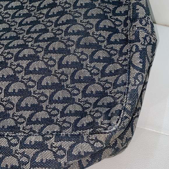 Authentic Christian Dior Oblique Trotter Denim Shoulder  Bag - Picture 16 of 17